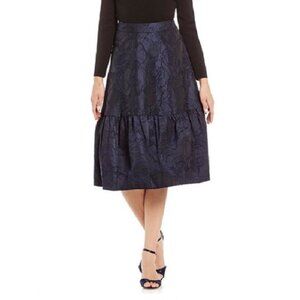 BADGLEY MISCHKA Sloan Jacquard Navy Skirt